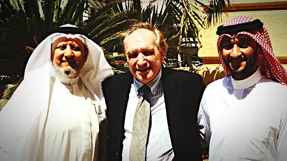 Antony shoult with business associates in the Middle East